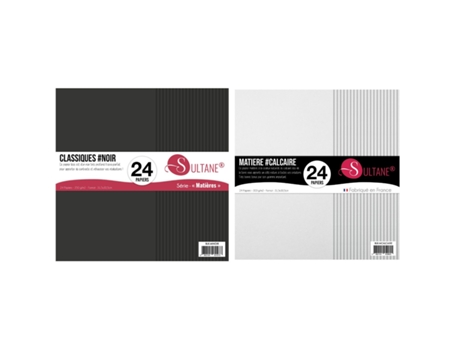 48 papeles de scrapbooking Negro + Blanco - 300g/m2, A: 30,5 cm