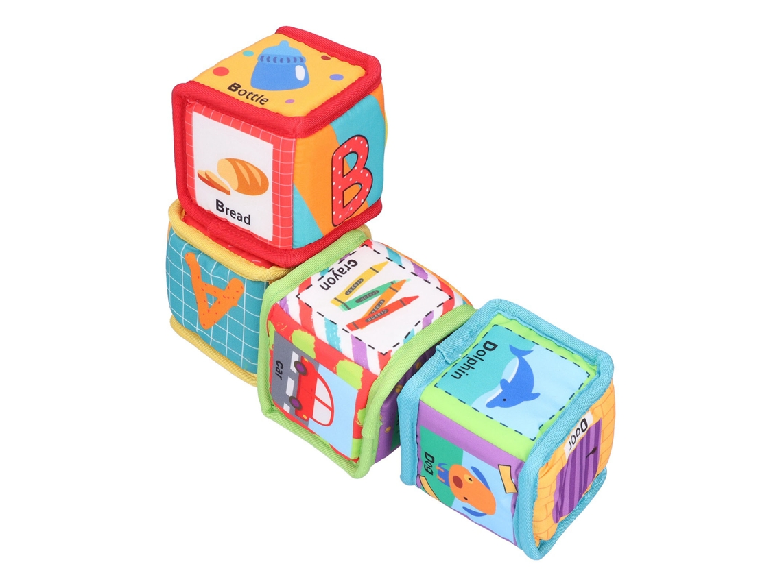 Bloques Suaves Para Bebé Con Diseño De Dibujos Animados Lindos Bloques De Tela Con Sonajero Juguetes Educativos Tempranos