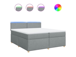 Maison Exclusive - Cama Box Spring Con Colchón Tela Gris Claro 200x200 Cm