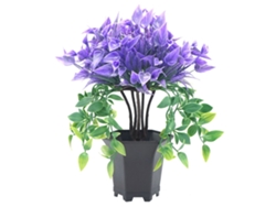Planta artificial en maceta para decoración del hogar y la oficina (morada)
