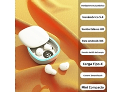 (blanco) Mini Auriculares Intraaurales Inalámbricos Bluetooth Ultrapequeños Con Cancelación De Ruido