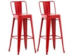 Juego de 2 taburetes de bar CLP Mason rojos