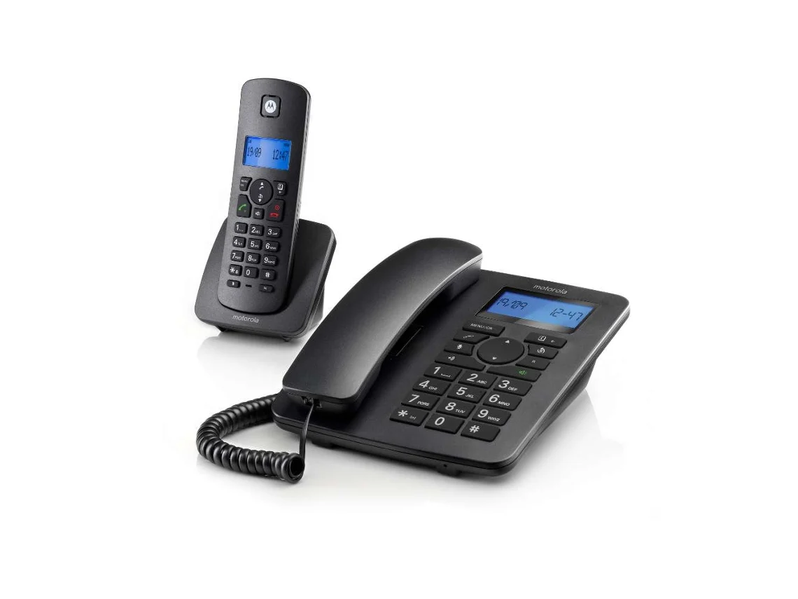 Teléfono Fijo MOTOROLA C4201 Combo Dect 2 piezas Negro