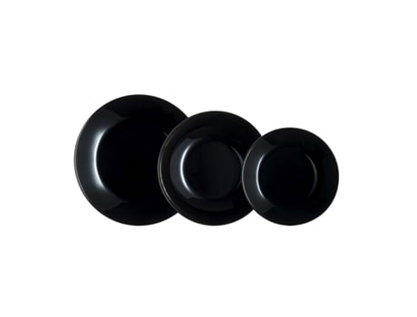 Set de Vajilla Arcopal Zelie Negro Vidrio 18 Piezas