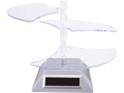 Suporte Giratório Solar De 3 Níveis, Bandeja Automática Prateada De 360° Para Joias E Relógios.