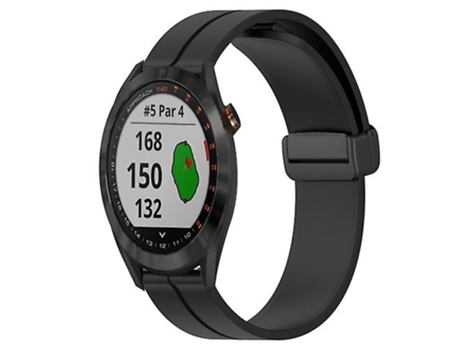 Correa De Reloj Inteligente Para Garmin Approach S40, Correa De Reloj Negra De Silicona Con Cierre Magnético De Color Sólido De 20Mm VENISYMLIS
