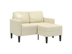 Sofá De 2 Plazas | Sofá De Salón | Sofá De Descanso Con Chaise Longue En Forma De L Crema 125 Cm Wsd390464