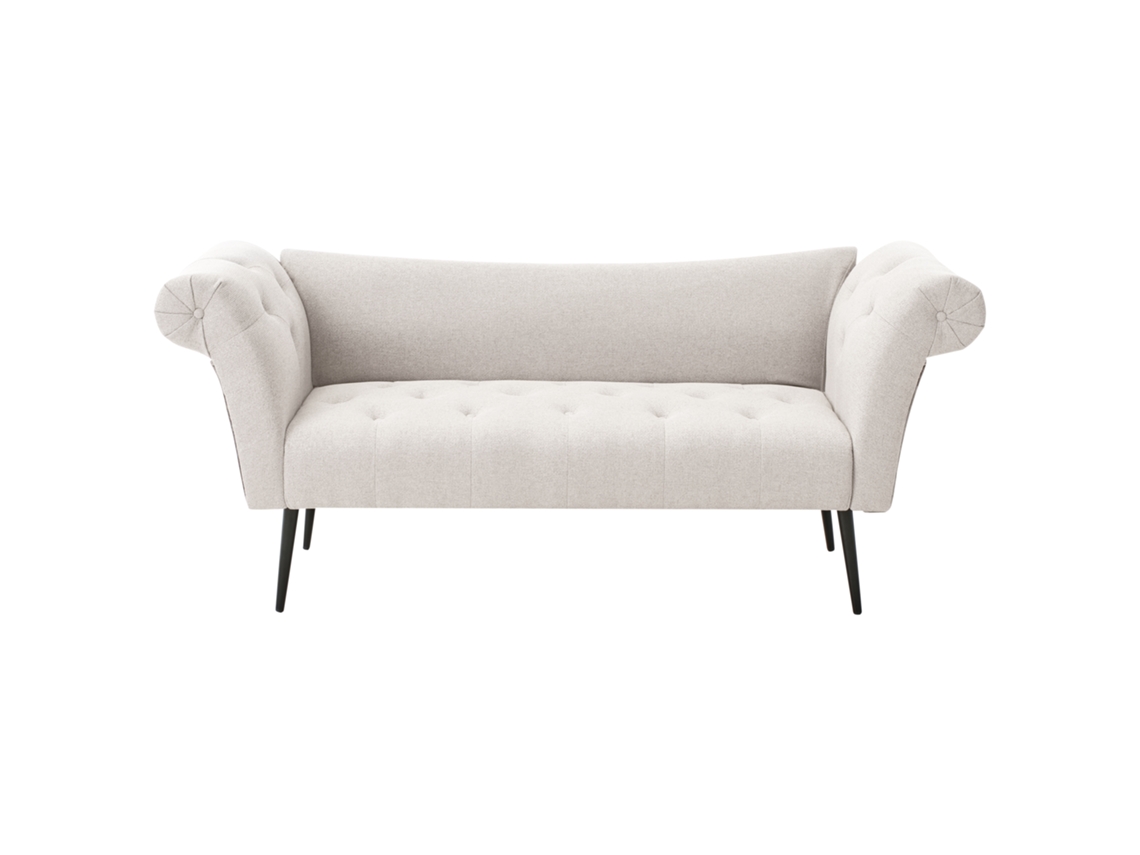 Chaise longue Beliani Nantilly de poliéster color crema 175 x 69 x 76 cm