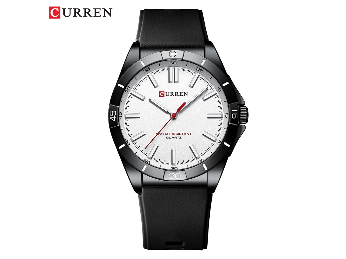 Reloj Deportivo Para Hombre (blanco) Con Correa De Caucho, Esfera Grande, Movimiento De Cuarzo.