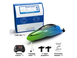 Barco Teledirigido 2.4g, Recargable E Impermeable, Ideal Para Piscinas Y Lagos. Mini Juguete Para Niños Y Adultos. Color Verde.