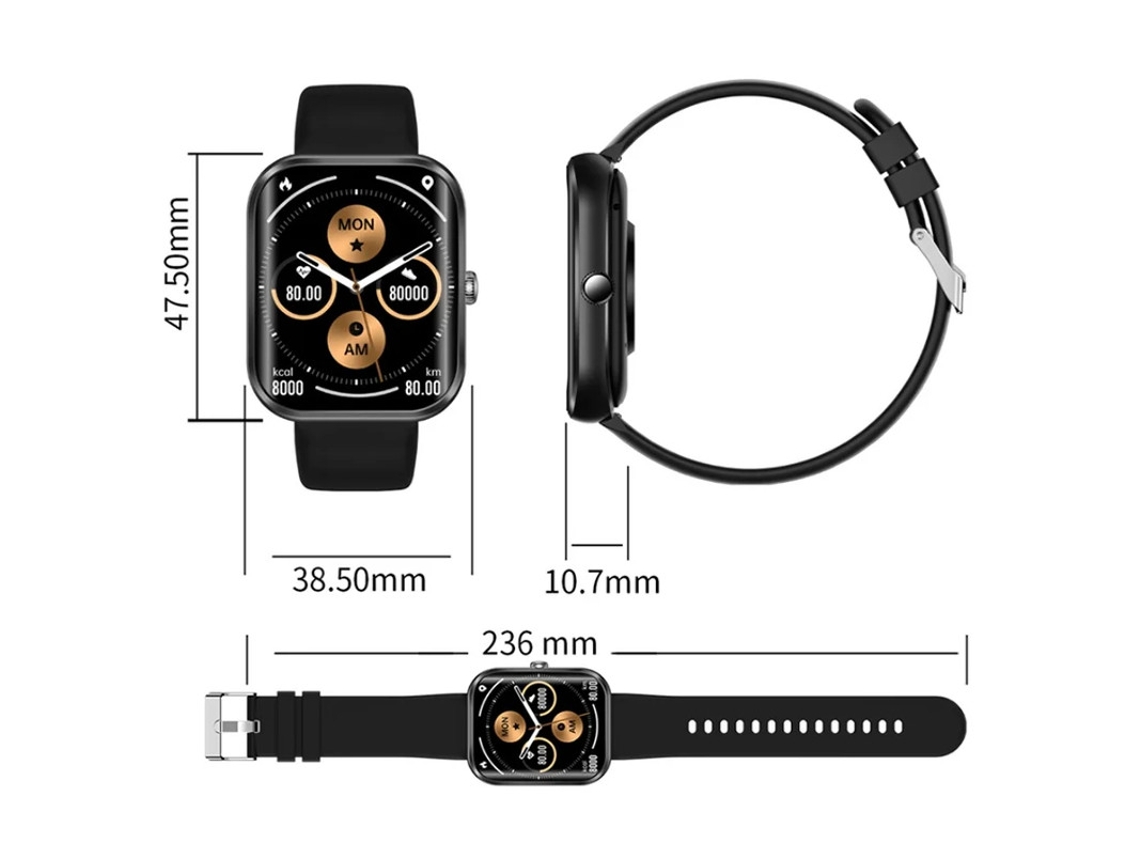 Reloj inteligente con llamadas Bluetooth, pantalla de 1,96 pulgadas, monitor de frecuencia cardíaca, presión arterial y modos deportivos, Yizhood
