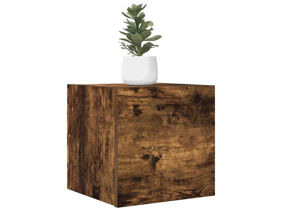 Mueble Para Tv De Pared Color Roble Ahumado 30,5x30x30 Cm