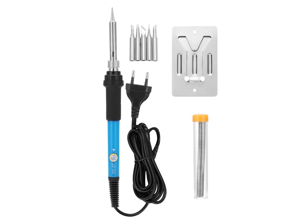 Kit De Estación De Soldadura Eléctrica Portátil De 60 W Con Ajuste De Temperatura De 200 A 450 °c.