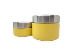 Juego de fruteros de acero inoxidable Smikkels, recipientes para aperitivos, 280 ml y 420 ml, amarillo