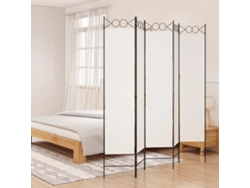 Biombo Divisor De 5 Paneles De Tela Blanco 200x200 Cm