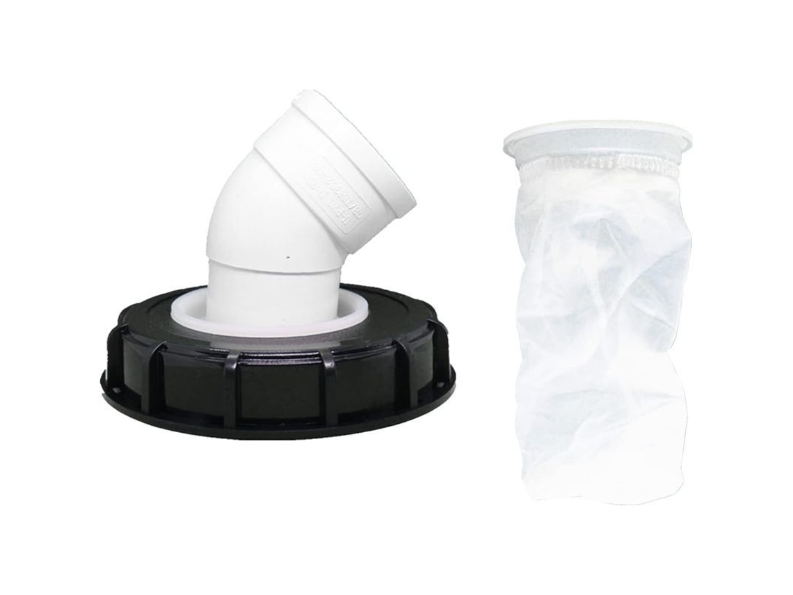 Filtro Tapa Ibc 45°, 165mm Nylon Para Tanque Agua Lluvia Lavable Dn Ois Resistente Químico
