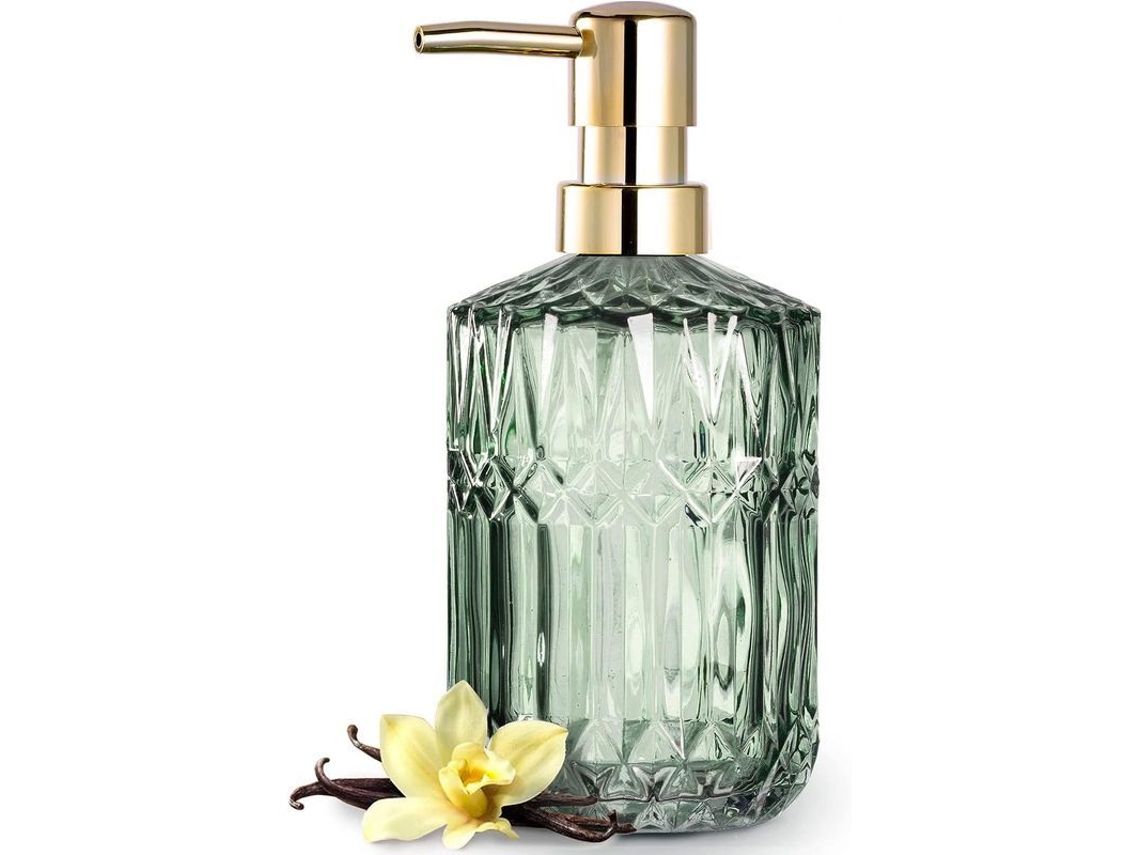 2026-dispensador De Jabón De Vidrio Transparente Con Bomba De Plástico Abs, Color Verde, 12 Oz, Resistente Al Moho, Sin Bpa Ni Plomo