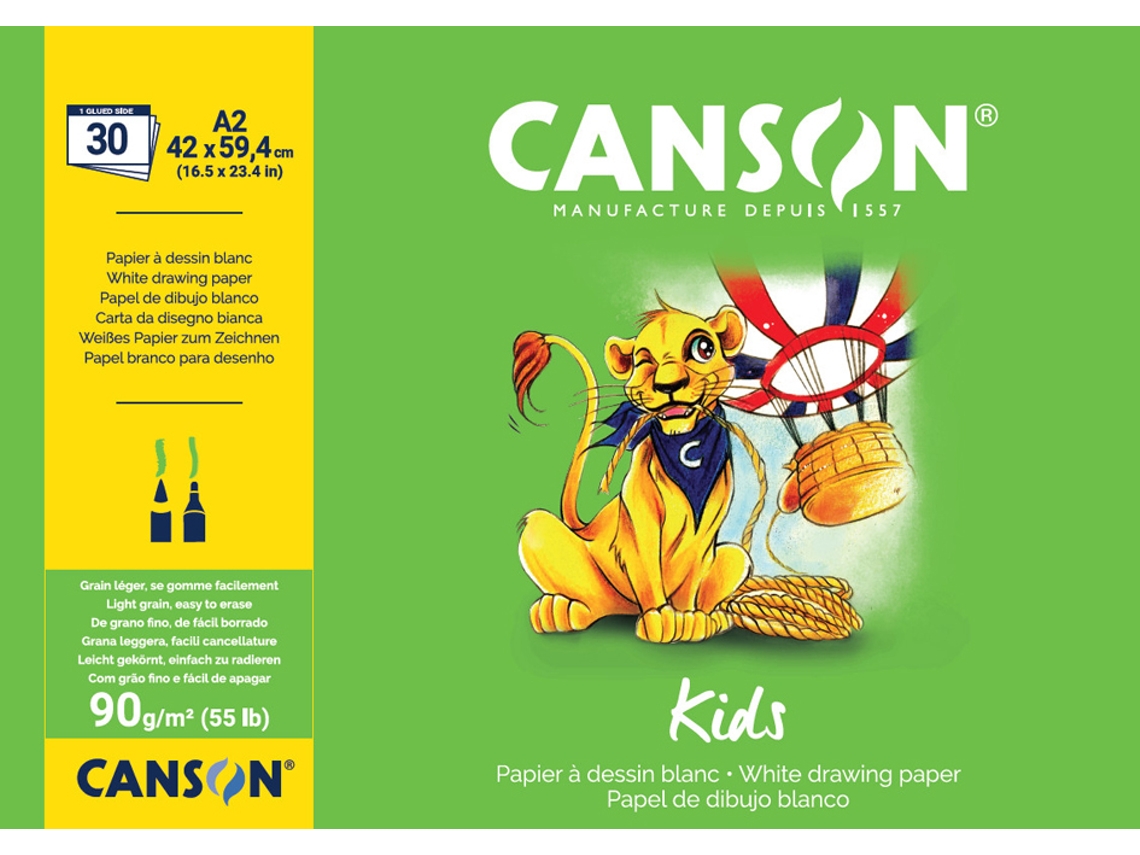 Bloc de Dibujo CANSON para Niños Din A2 90 G/M² 30 Hojas