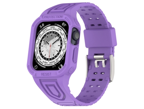 Correa de reloj integrada de silicona para Apple Watch Series 8 y 7 de 45 mm / SE 2 y 6 y SE y 5 y 4 de 44 mm / 3 y 2 y 1 de 42 mm (púrpura)