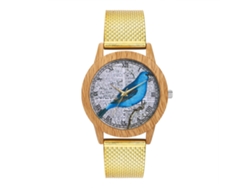 Reloj De Pulsera Analógico De Cuarzo Dorado Unisex De Moda Zhoulianfa