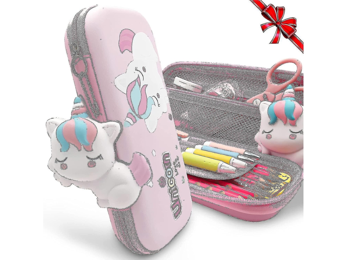 Estuche para lápices Unicorn Girl, bonito estuche para lápices para niños, bolsa de almacenamiento de gran capacidad con compartimento Chennnls