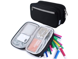 Estuche Para Lápices Estuches Para Lápices De Gran Capacidad/Estuche Para Bolígrafos/Bolsa Para Lápices Con Múltiples Compartimentos Negro CHRUI