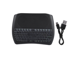 Teclado Inalámbrico Mini De 2,4ghz Con Ratón Touchpad, Siete Colores De Retroiluminación Y Batería Luz Dourada