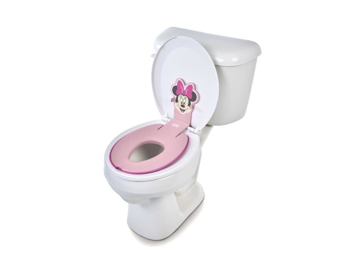 Reductor de asiento de inodoro universal Disney Baby Minnie para niños, adhesivo, innovador, de rápida instalación, semipermanente Bright Starts