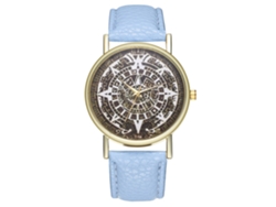 Reloj De Pulsera Analógico De Cuarzo Con Correa De Poliuretano, Estilo Moderno (azul Claro)
