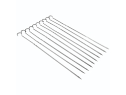 10 brochetas largas de acero inoxidable para barbacoa