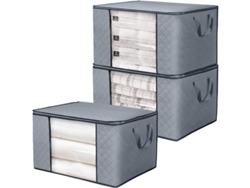 3 Bolsas De Almacenamiento De Gran Capacidad De 90 Litros Con Asa Reforzada Y Ventana Transparente Para Edredones, Mantas Y Ropa Tbj