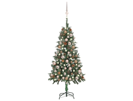 Árbol de Navidad VIDAXL helado con luces, bolas y piñas (150 cm)