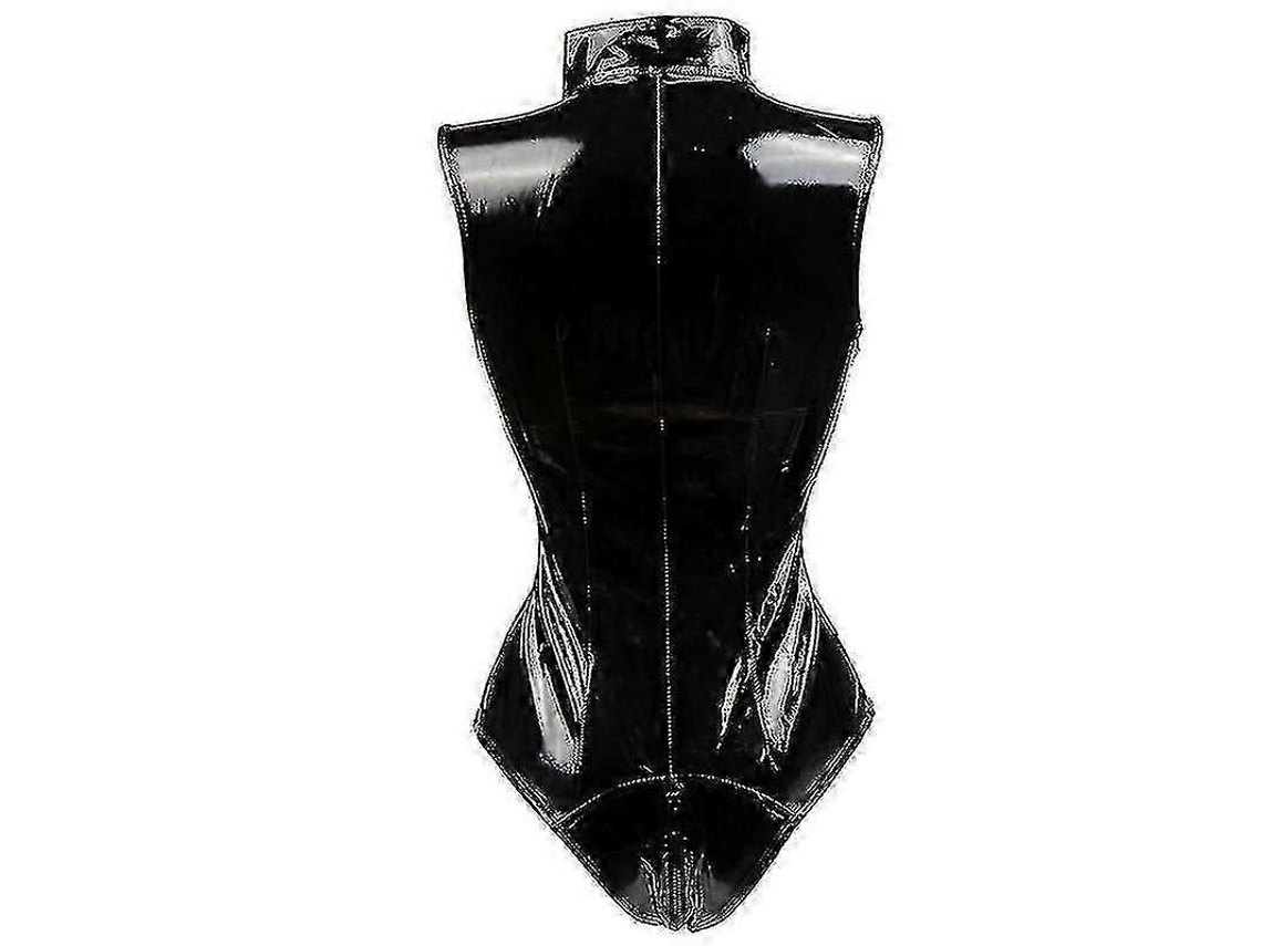 Mono Ajustado De Látex Y Piel Sintética Para Mujer Con Cremallera Frontal Para Discoteca 8921