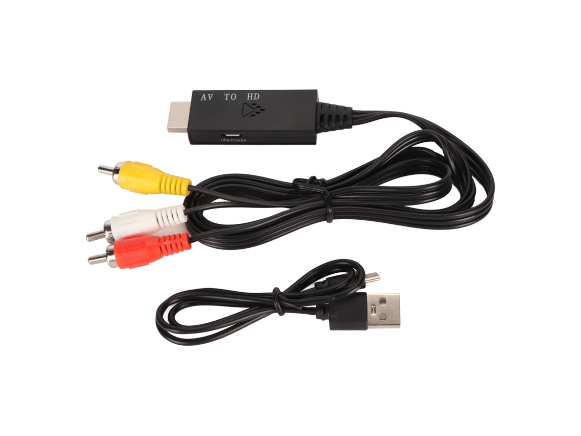 Convertidor De Interfaz Multimedia Rca A Hd Compatible Con 720p A 1080p, Adaptador Av Plug And Play.
