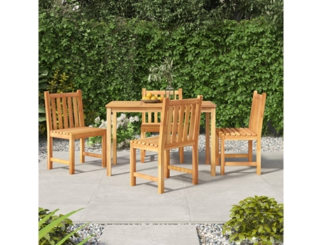Conjunto 5 de comedor para jardín VIDAXL madera maciza de teca