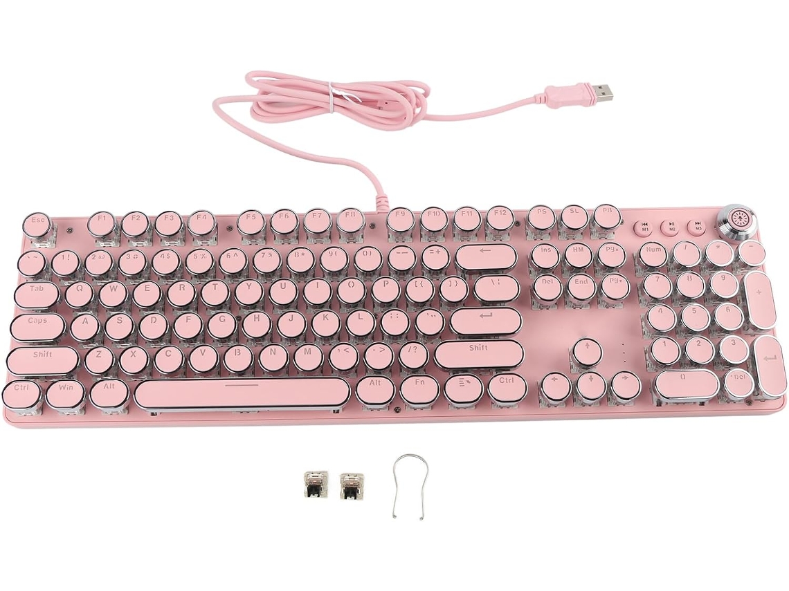Teclado Mecánico Para Juegos Con Cable De 104 Teclas E Interruptores Azules.
