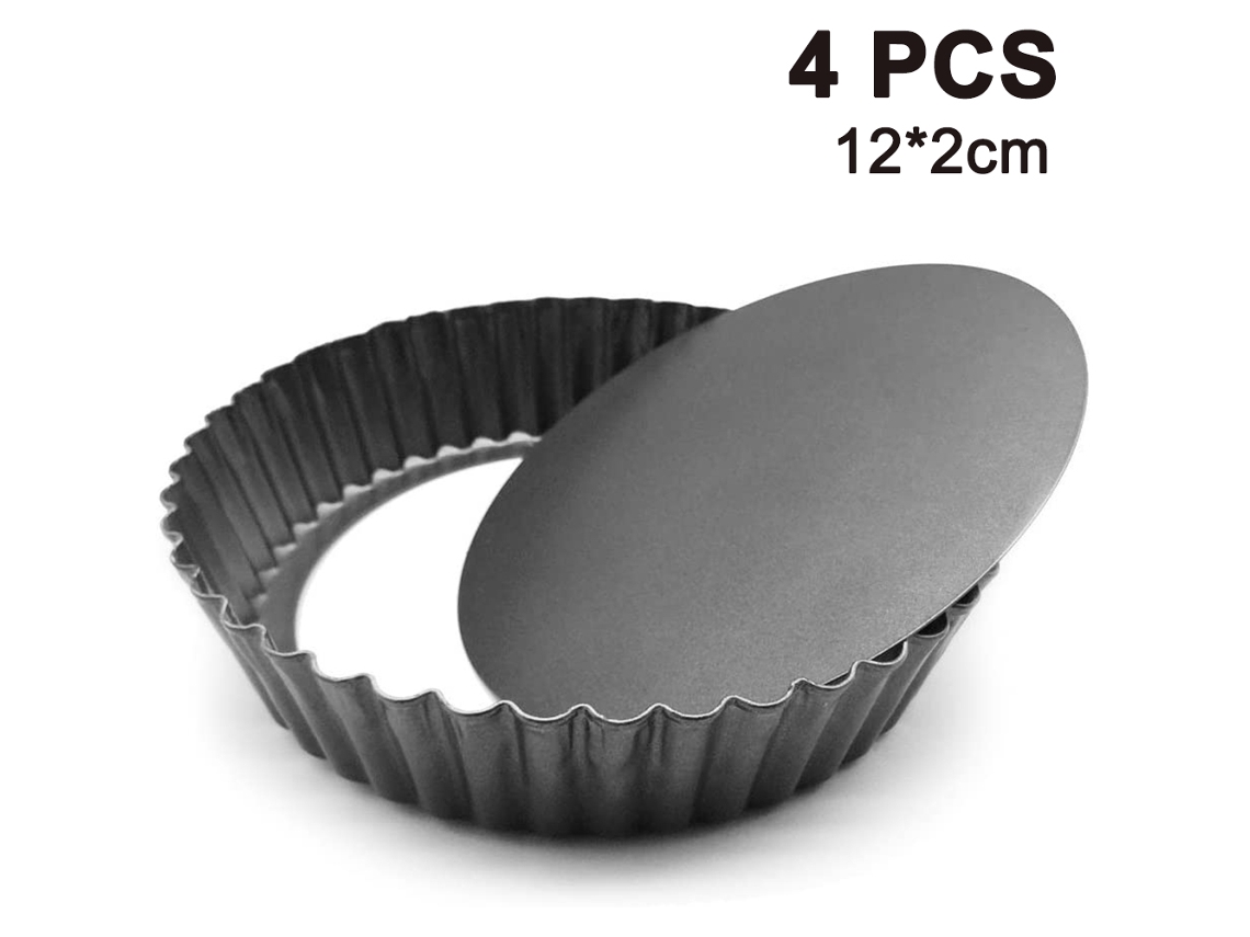 Moldes para Mini Pies, Mini Pasteles, Muffins, Pudines Moldes de Cocina para Pies, Tartas de Queso, Postres, Quiches y Más, 4 Unidades