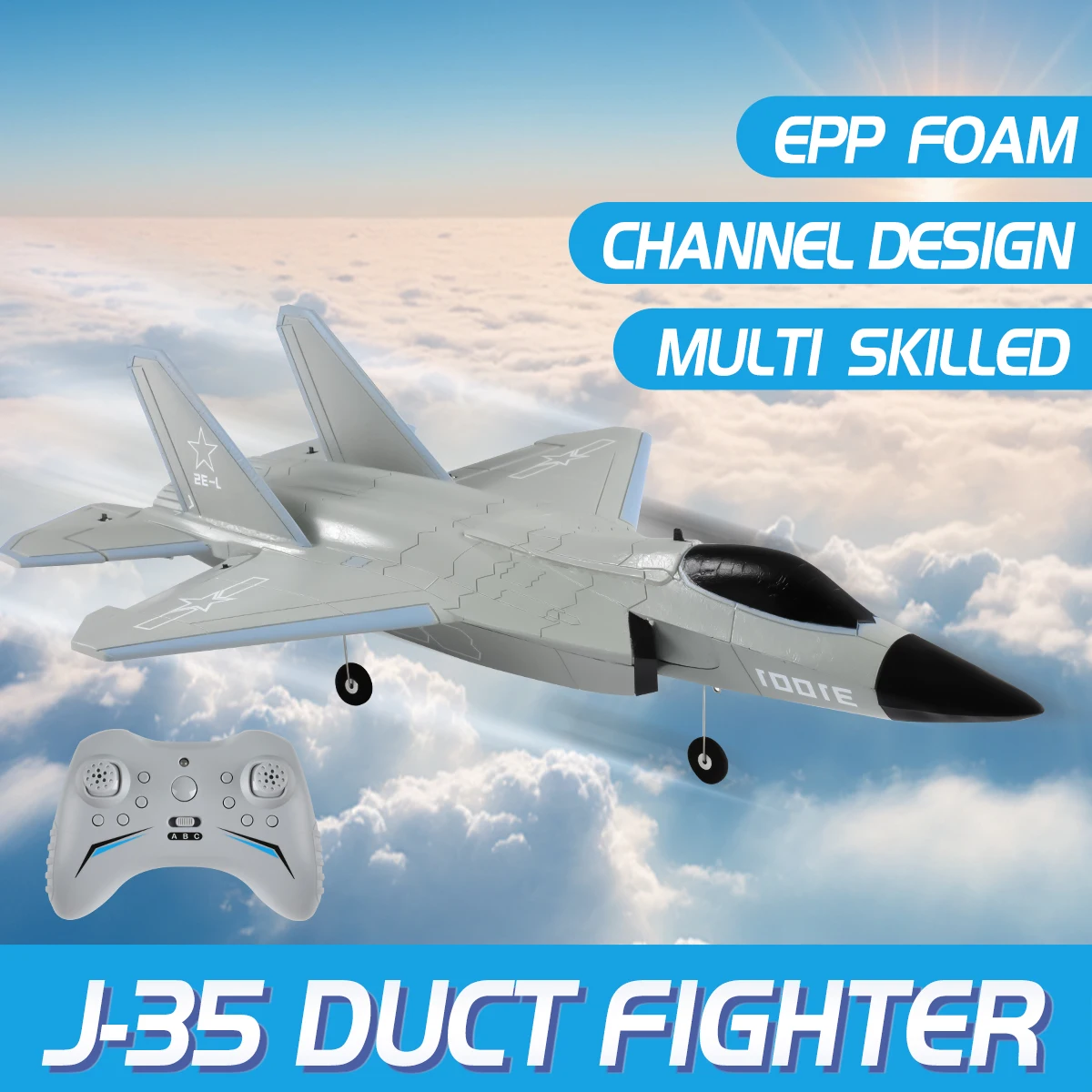 Avião de controle remoto, 2,4 GHz, 4 canais, equipado com motor brushless e giroscópio de seis eixos. MDUG
