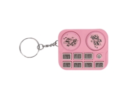 Chaveiro Mini Dj Com Luzes Coloridas Modo Automático E Manual Design Player Discos Rosa Portátil