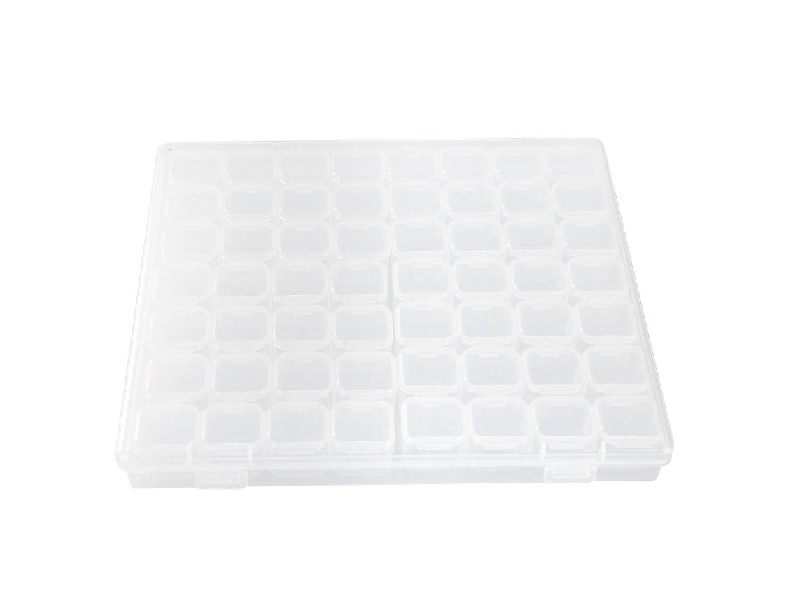 Caja Organizadora De Accesorios Para Decoración De Uñas Con 56 Compartimentos De Plástico Transparente.