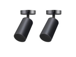 Pack x2 Foco Aplique de techo giratorio para bombilla GU10 color negro JANDEI