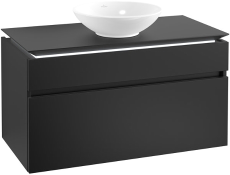 Villeroy &amp Boch Legato Vanity unit B572 1000x550x500mm centrada en el lavabo iluminación LED