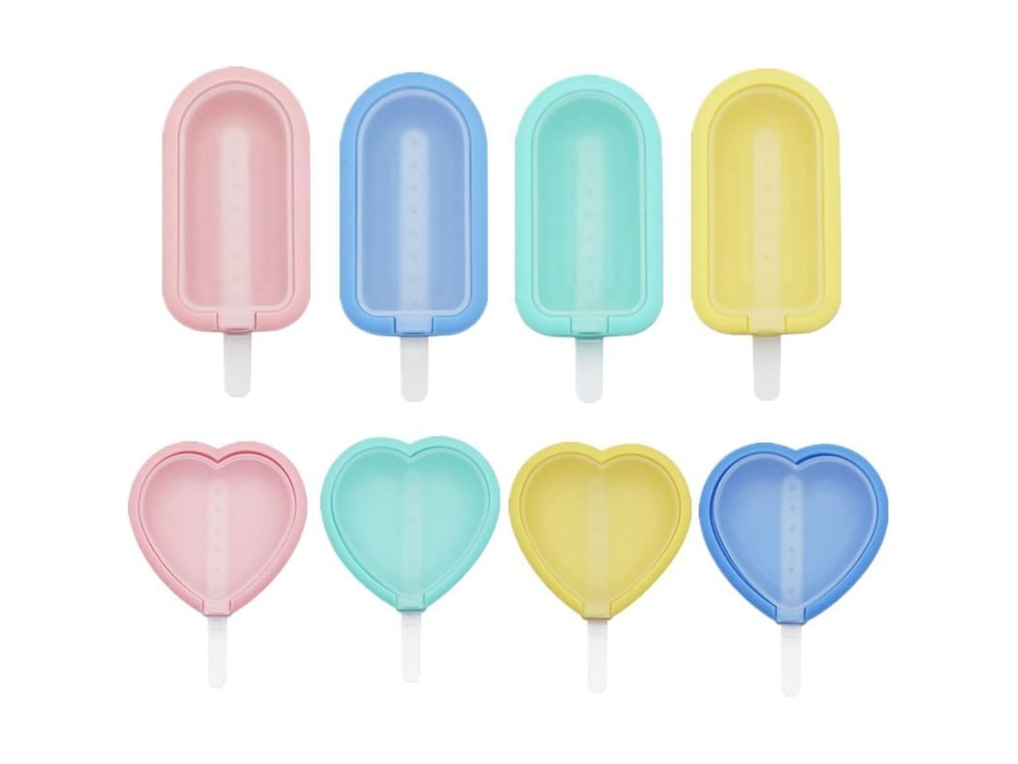 Moldes de silicona Linjou para helados, 8 piezas con palitos, reutilizables, antiadherentes, para hacer paletas heladas caseras.