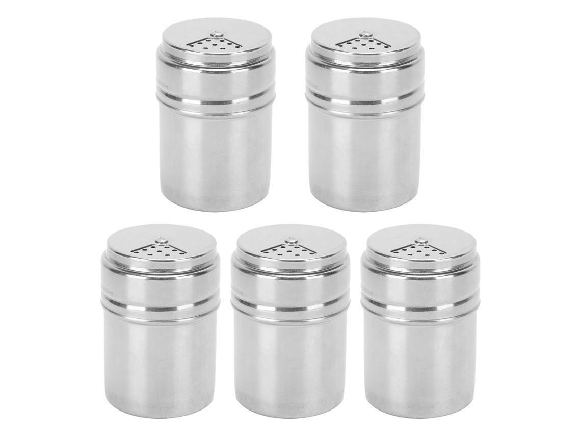 Juego De 5 Botes De Especias De Acero Inoxidable Con Tapa De Rosca, Ideales Para La Cocina Y Barbacoas.