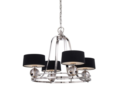 Candelabro QUOIZEL (QZ-Gotham4) Uptown Gotham Metal, Glass, Linen G9 4 Bulbs