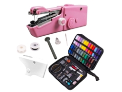 Máquina de coser portátil con aguja e hilo, herramientas de costura manual, adecuadas para viajes, hogar y principiantes, color rosa Cuich
