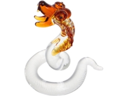 Pequeña Figura De Serpiente De Cristal Amarilla Hecha A Mano, Decoración Para Sala De Estar
