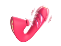 Vibrador De Estimulacin Dual Tocando Y Vibrando Con 7 Modos Potentes Para Mujeres (rojo Rosa)
