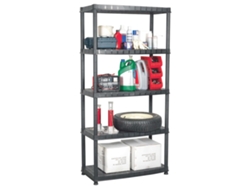 Mueble con 5 estantes 85x40x185 cm Plástico Negro Dkd Home Decor