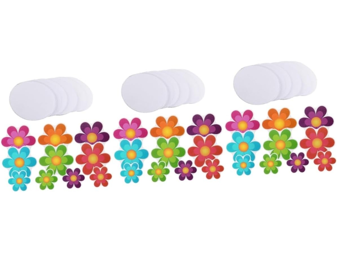 Juego de 3 pegatinas de baño extraíbles y no adhesivas de PEVA con estampado floral de Slowmoose (20 unidades x 3)